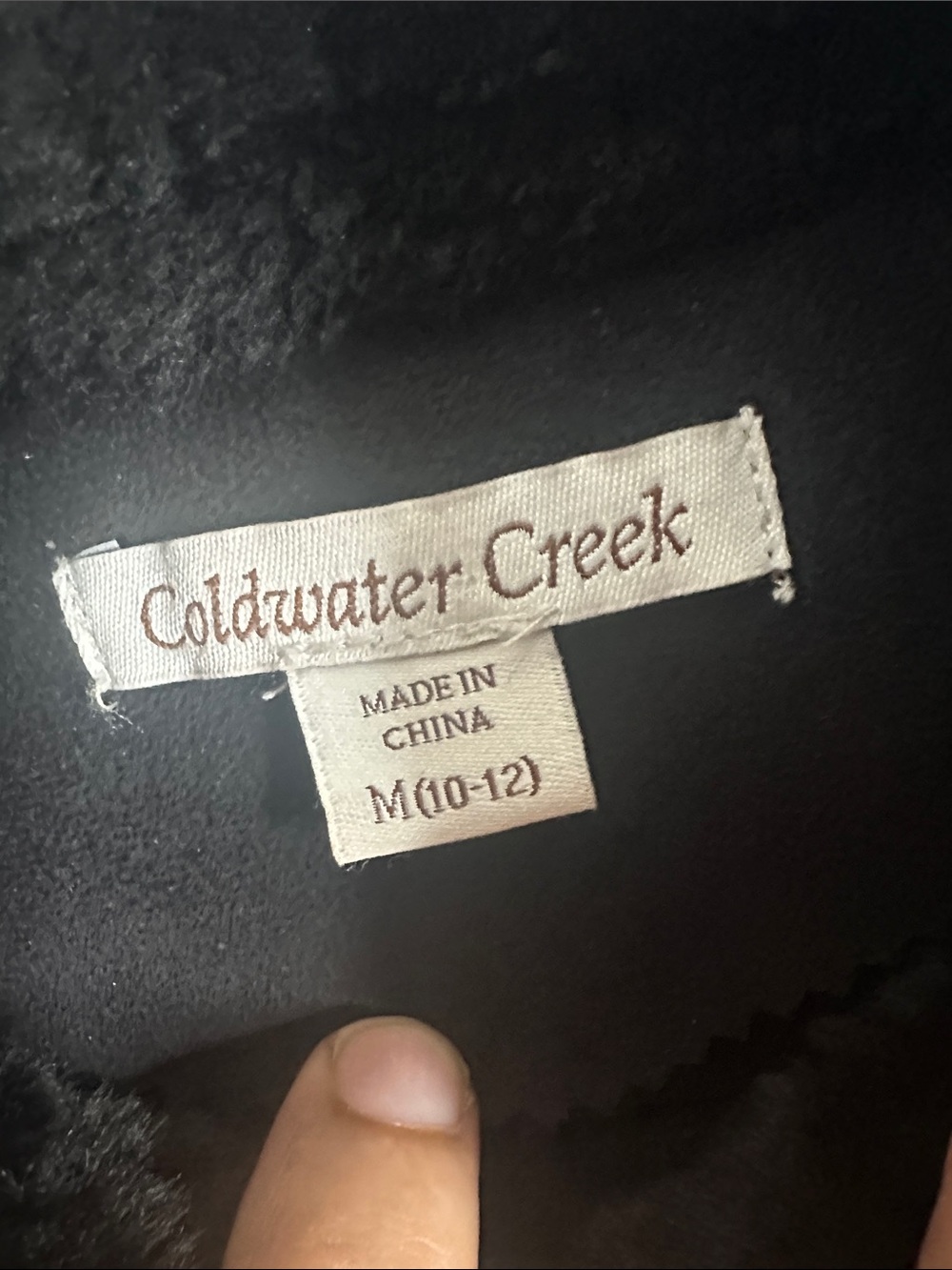 Cold water Greek Classic Black Faux-Shearling Vest size 10 - Picture 8 of 10